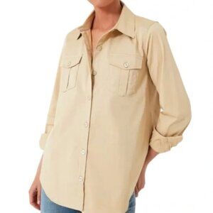 Tuckernuck Steele Shirt Button Down Blouse in Khaki Women’s Size XS Top